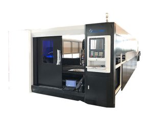 3000w šķiedras CNC lāzera metāla griešanas mašīnu portreta dubultā piedziņas struktūra